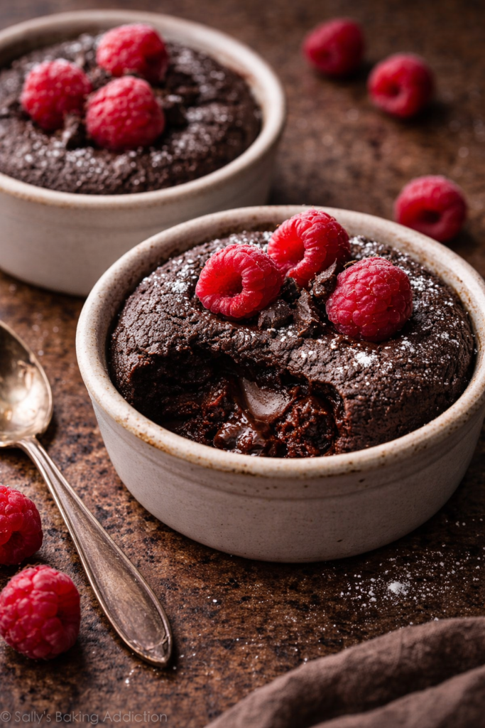 Dark Chocolate Raspberry Lava Cups