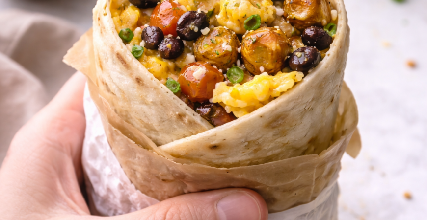 Breakfast Burrito with Beans & Potatoes