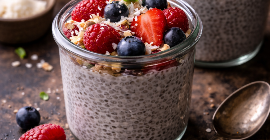 Chia Pudding with Coconut and Berries