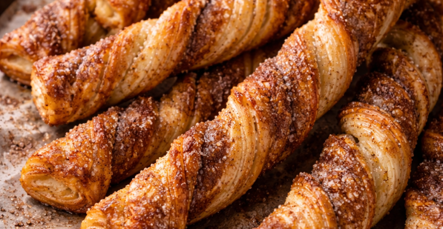 Cinnamon Sugar Puff Pastry Twists