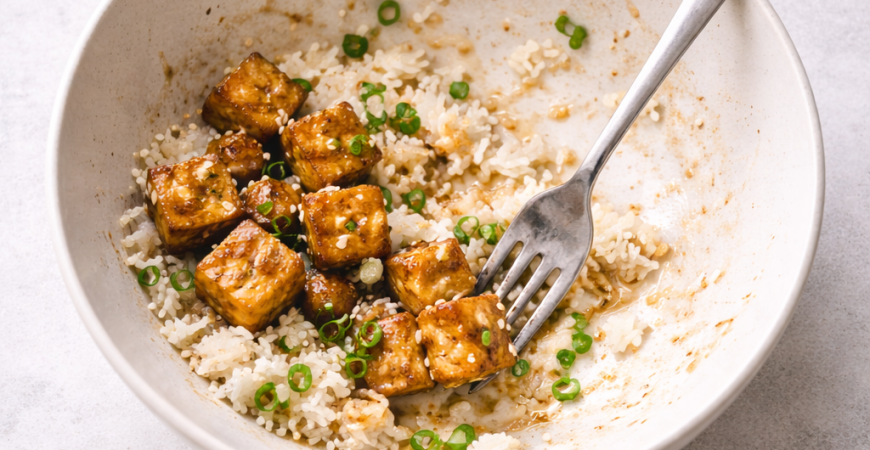 Crispy Tofu Rice Bowl