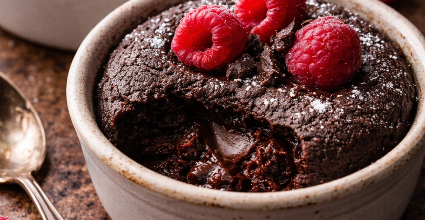 Dark Chocolate Raspberry Lava Cups
