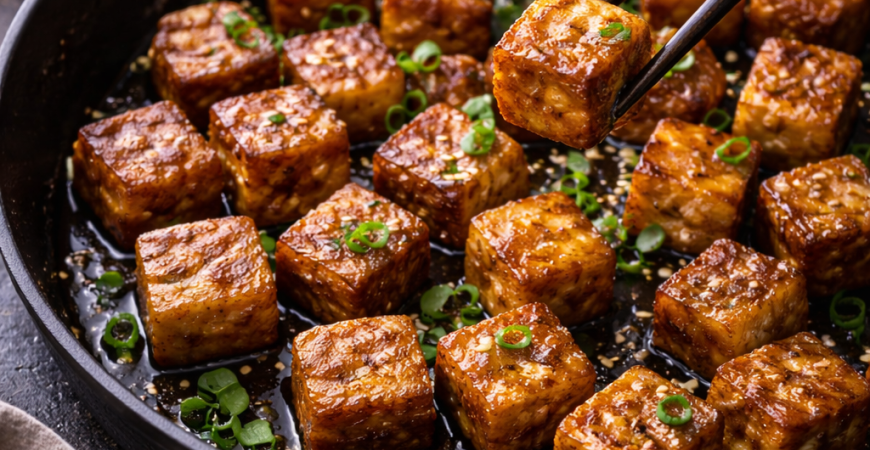 Pan-Fried Crispy Tofu Cubes