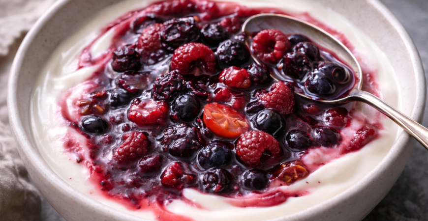 Warm Berry Compote with Plant Yogurt