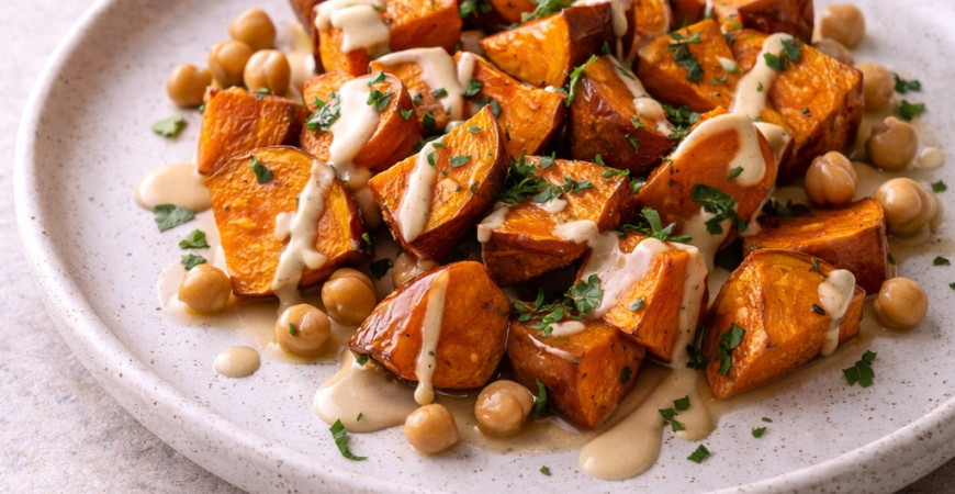 roasted sweet potato tahini